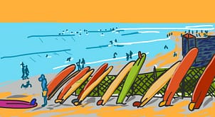 Aperçu de Malibu dans les années 50 Mayana Surf Coaching surf privé Saint-Malo