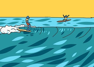 Prendre son pied sur un 9 pieds Mayana Surf Coaching surf privé Saint-Malo