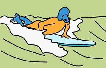 entrée en vague avant redressement sur planche de surf