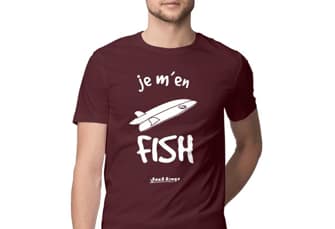 Good dowgs T-shirt Surf Je M'en Fish bordeaux