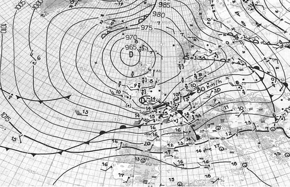 ancienne carte météo papier