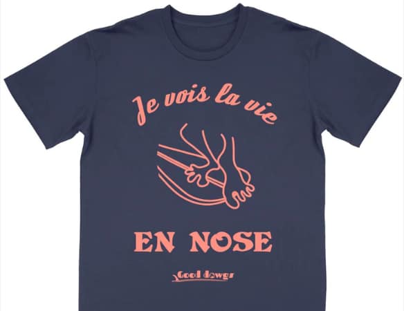 Goog dowgs La Vie En Nose, T-shirt Surf couleur bleue
