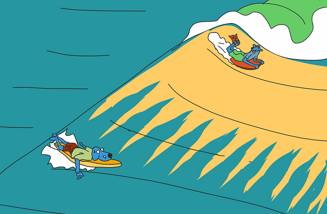 Le placement en planche de surf ou en bodyboard, super important