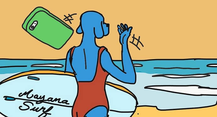 Jeté de portable avant session